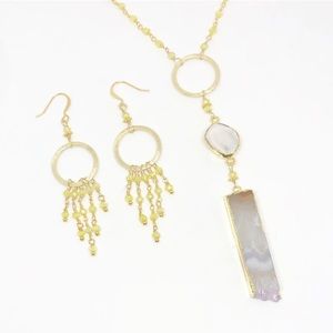 Amethyst Bar Y Necklace